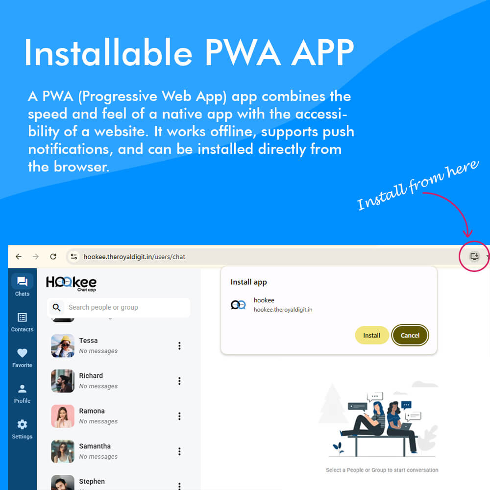 Hookee - PWA Chat App | Angular 19, Node.js, MongoDB & Socket.io Chat App